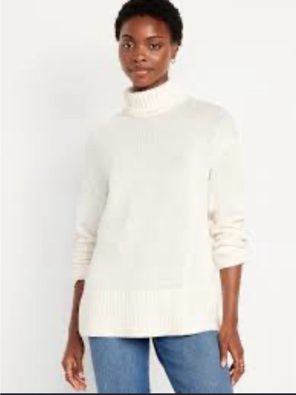 NWT Old Navy Cream Turtleneck Knit Sweater - Women's Cozy Pullover. Size S